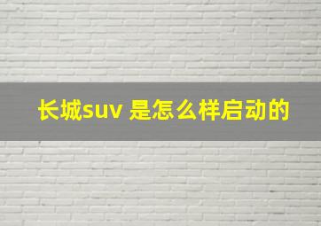 长城suv 是怎么样启动的